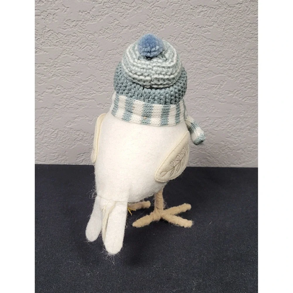 Featherly Friends Bird 2022 Weft Fabric Bird Blue Striped Scarf